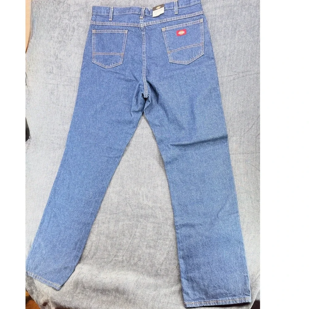 Dickies Jeans Mens 40x36 Blue 100% Cotton Regular Fit Straight Leg C993RNB